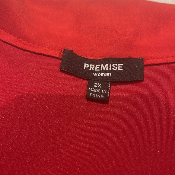 Beautiful Red Faux suede Blazer ♥️ - Picture 3 of 7